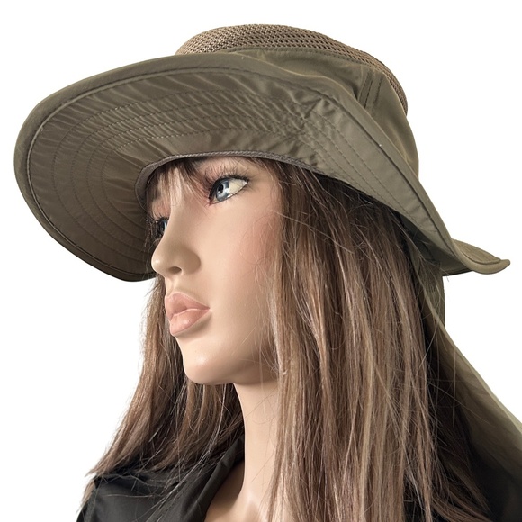 Panama Jack Wide Brim Boonie Hat Utility Fishing Safari UVF Protection Khaki - Picture 3 of 10